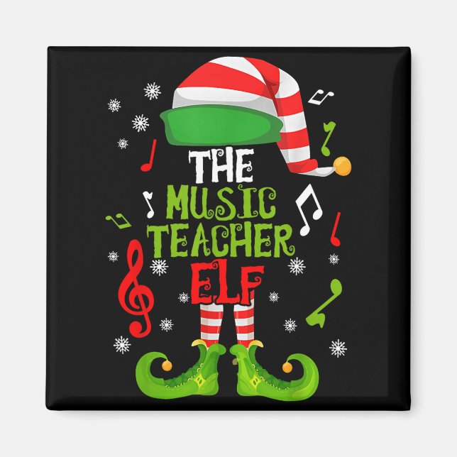 Imã Music Teacher Elf Christmas Family Matching Xmas G (Frente)