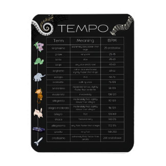 Ímã Music Tempo Chart magnet