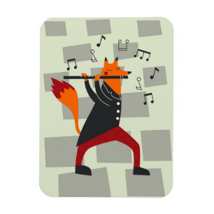 Ímã Música Arte A Fox E Flute