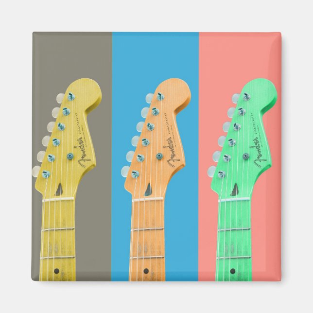 Imã Música colorida pastel guitarra (Frente)