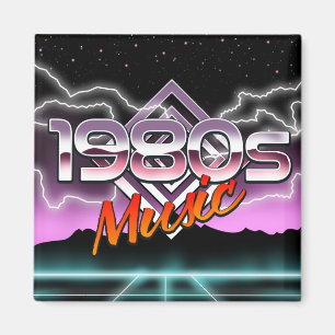 Imã Música da década de 1980 Wood Wall Art