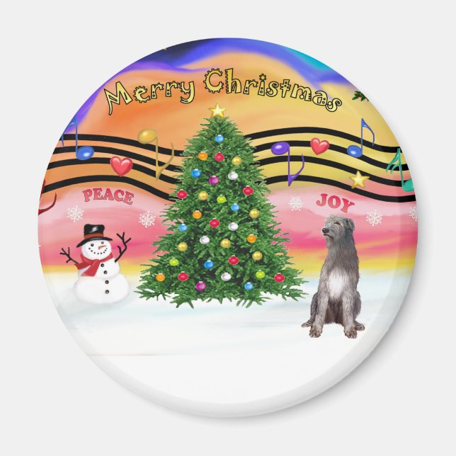 Imã Música de Natal 2 - Irish Wolfhound 1 (Frente)