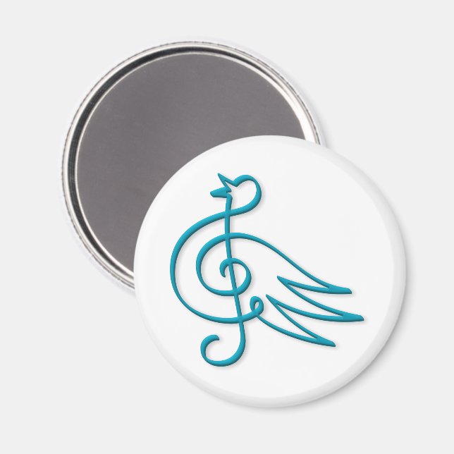 Imã Música de pássaro azul (Front/Back)