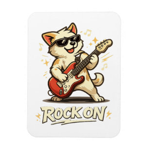 Ímã Música de Rock Engraçada Cachorro Guitarra