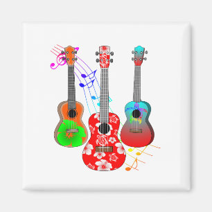 Imã Música Do Jogador Ukulele Da Ilha Tropical