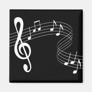 Imã Música Flutua em Branco sobre o Magnete Preto