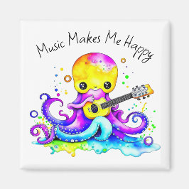 Imã Música Me Faz Feliz | Polvo Tocando Guitarra