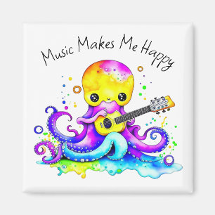 Imã Música Me Faz Feliz Polvo Tocando Guitarra