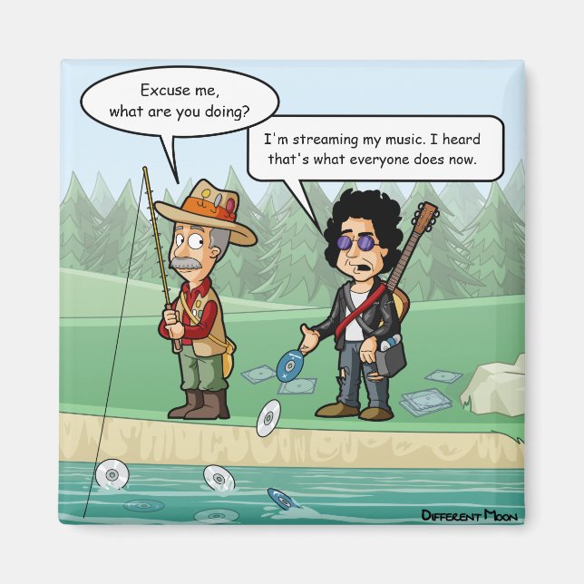 Imã Música Streaming Funny Pun Refrigerator Magnet (Frente)