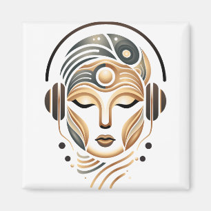 Imã Música Zen Minimalista Deusa Geométrica Abstrata