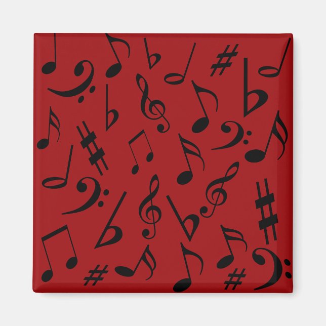 Imã Musical Notes Music Magnet - Vermelho (Frente)