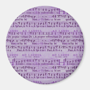 Imã Musical Score Old Purple Paper Design