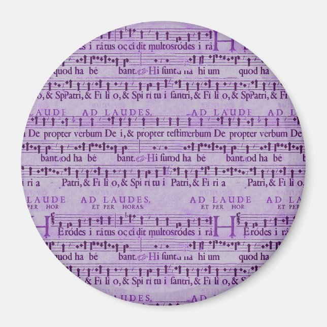 Imã Musical Score Old Purple Paper Design (Frente)