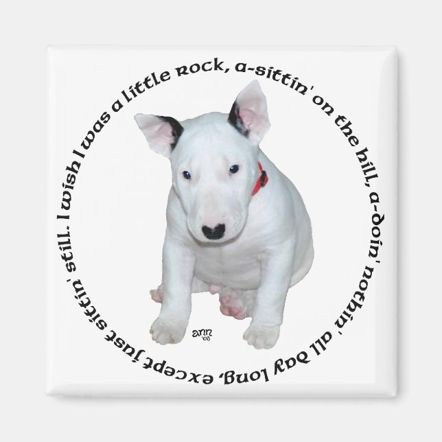 Imã Músicas de Filhotes de Bull Terrier (Frente)