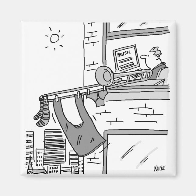 Imã Músico do jogador de trombone engraçado (Frente)