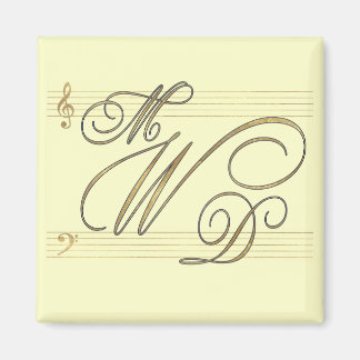 Imã Músicos apaixonados pelo logo do monograma do casa