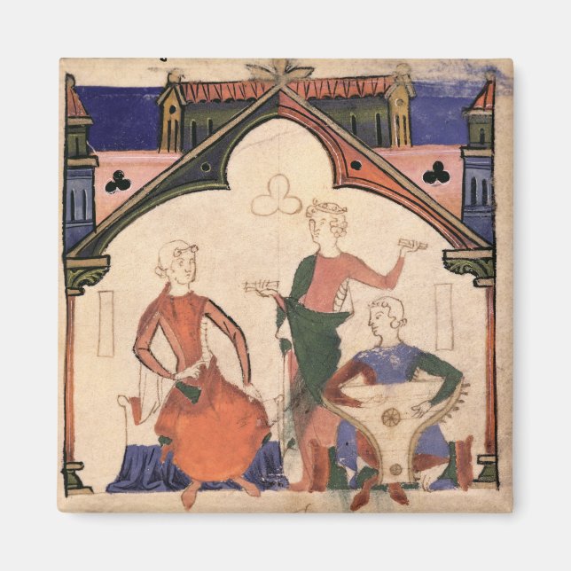 Imã Músicos tocando castanetes e um pântano (Frente)