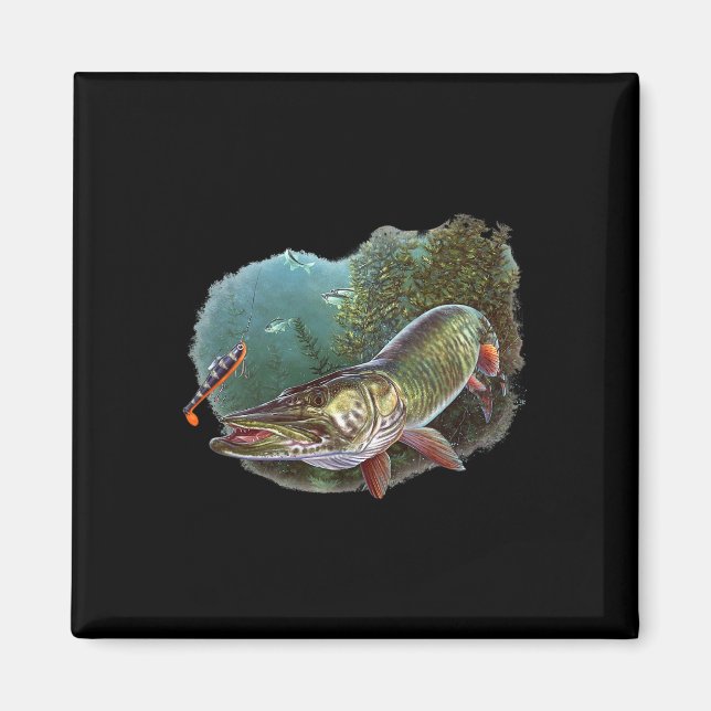 Imã Muskie Hunter Musky Pescador Voa Pescaria Nov (Frente)