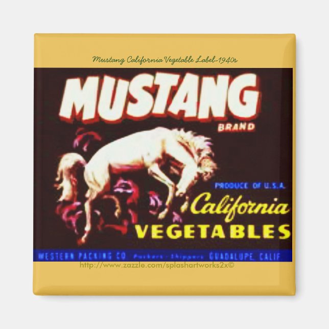 Imã "Mustang California Vegetable Label-1940s" (Frente)