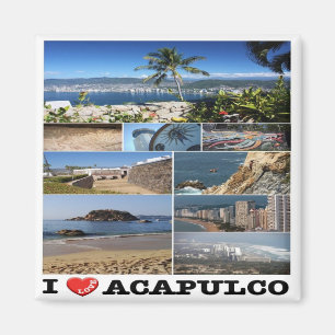 Imã MX - México - Acapulco - I Love - Colagem
