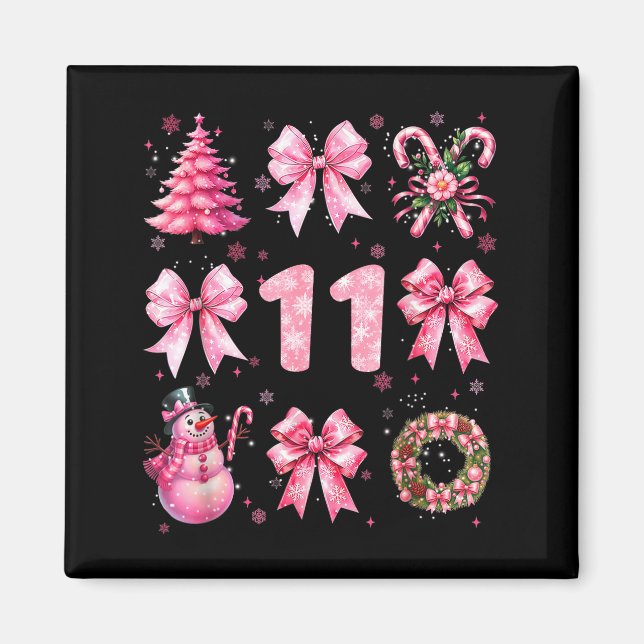 Imã My 11th Birthday Nk Santa Coquette Snowman 11 Year (Frente)