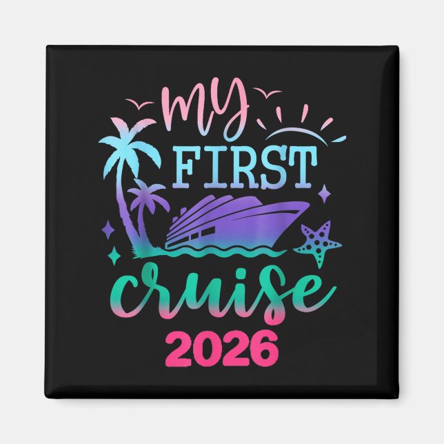 Imã My First Cruise 2026 Family Vacation Trip Ship Mat (Frente)
