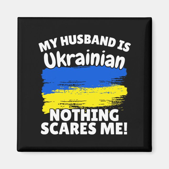 Imã My Husband Is Ukrainian Funny Ukraine Flag Gift Fo (Frente)