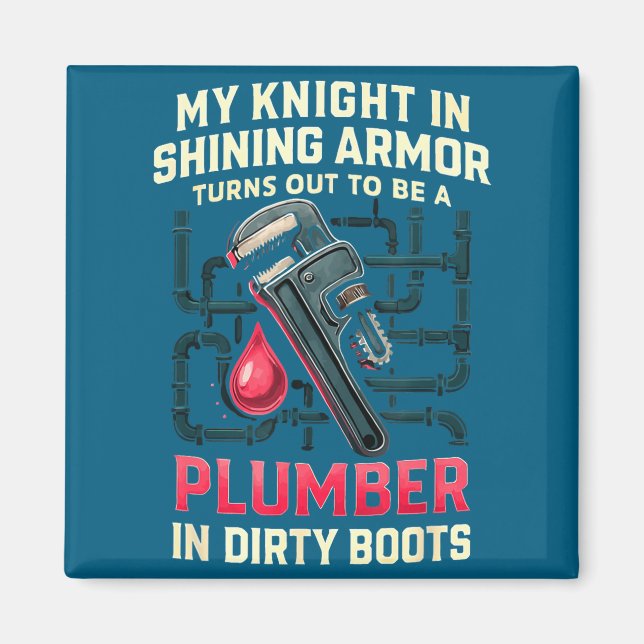 Imã My Knight In Shining Funny Plumber Wife Women Girl (Frente)
