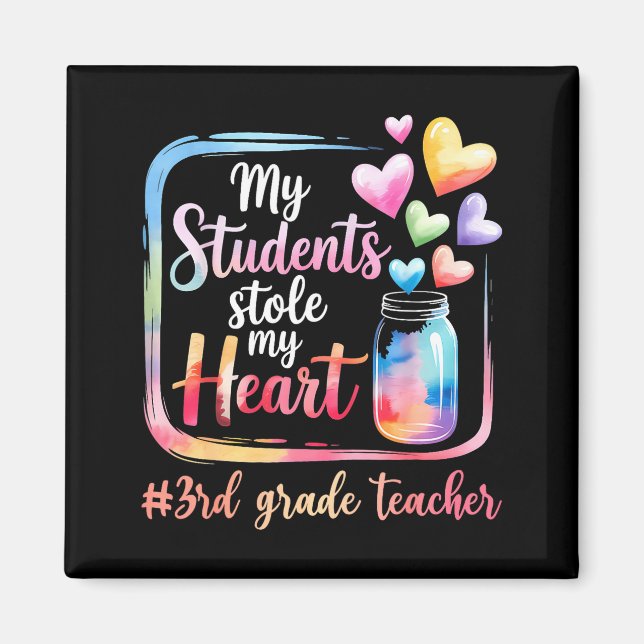 Imã My Student Stole My Heart 3rd Grade Teacher Valent (Frente)