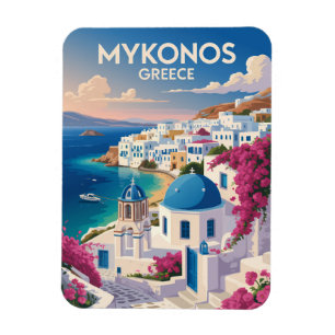 Ímã Mykonos Grécia Costa Viagem Arte Vintage
