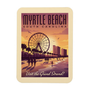 Ímã Myrtle Beach Carolina do Sul Viagem Vintage