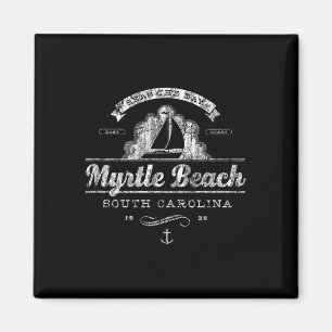 Imã Myrtle Beach Sc Sailboat Vintage Tee Náutica