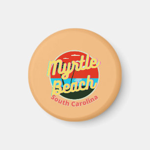 Imã Myrtle Beach South Carolina Retro Sunset