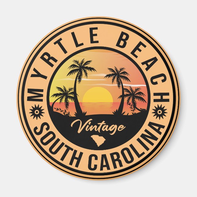 Imã Myrtle Beach South Carolina - Vintage Souvenir, 60 (Frente)