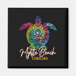 Imã Myrtle Beach Tie Dye Sea Turtle Carolina Família V