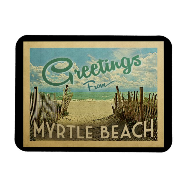 Ímã Myrtle Beach Viagens vintage (Horizontal)