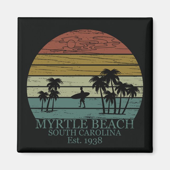 Imã Myrtle Beach Vintage Carolina do Sul (Frente)