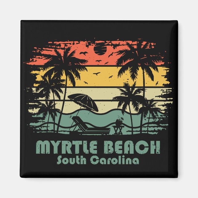 Imã Myrtle Beach Vintage Carolina do Sul (Frente)