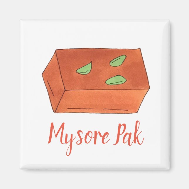 Imã Mysore Pak Indian Sweery Bakery Comida de pastelar (Frente)