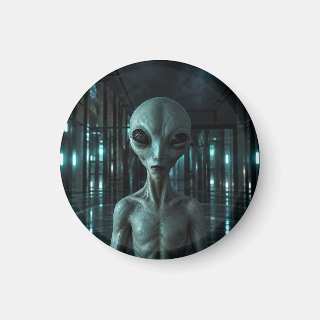 Imã Mysterious Grey Alien (Frente)