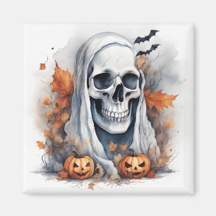 Imã Mystic Halloween Ghost Art Skull Gift