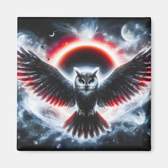 Imã Mystical Cosmic Celestial Owl (Frente)