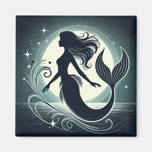 Imã Mystical Mermaid Silhouette Magnet