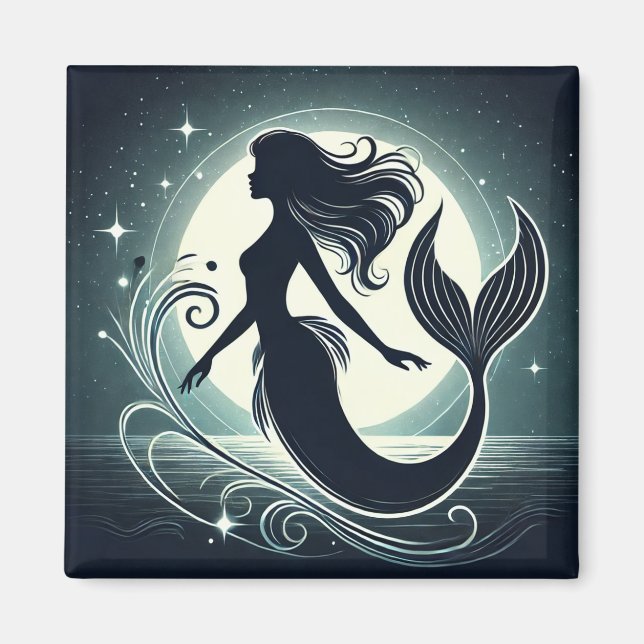 Imã Mystical Mermaid Silhouette Magnet (Frente)