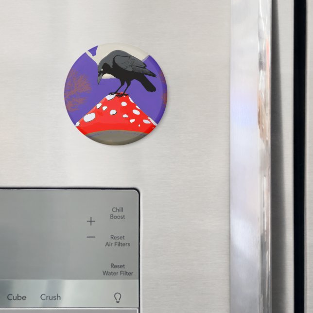 Imã 🖤 Mystical Raven Refrigerator Magnet (In Situ (Fridge))