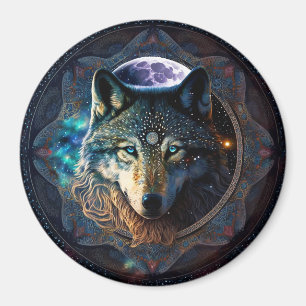 Imã Mystical Wolf Moon Mandala