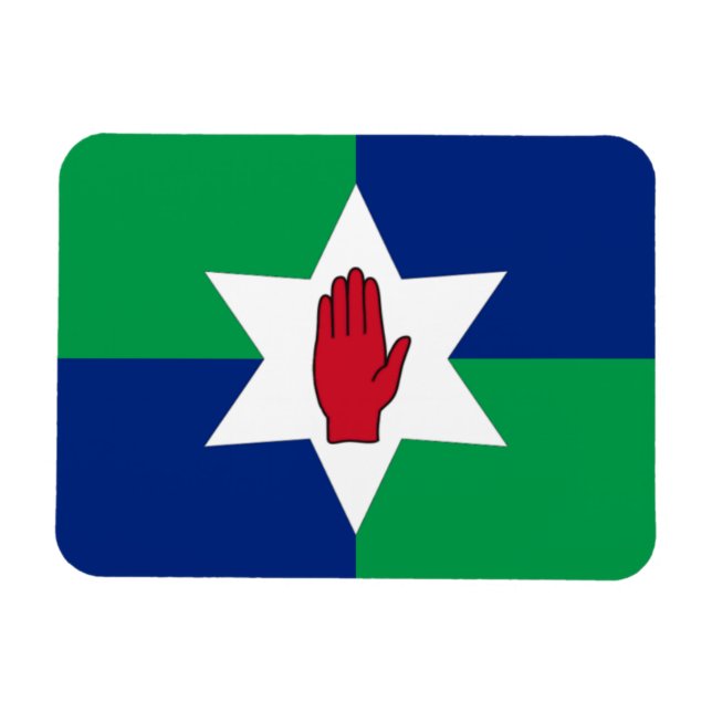 Ímã N. Irlanda Flag Magnet - Star on Green & Blue (Horizontal)