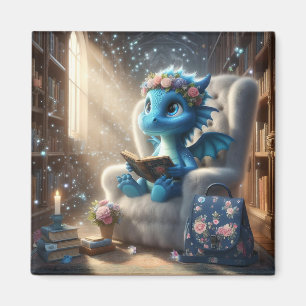 Imã Na Biblioteca - Blue Dragon Magnet