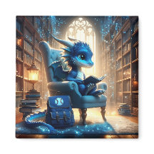 Na Biblioteca - Blue Dragon Magnet