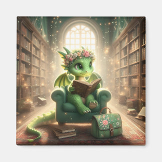 Imã Na Biblioteca - Green Dragon Magnet